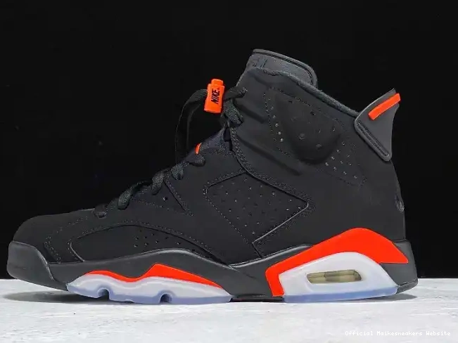 Official Maikesneakers Black Infrared Jordan Air OG Retro 6 384664-060 0504
